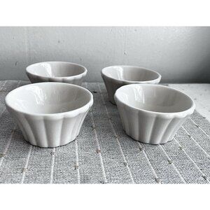 Vintage 80s Hall Ramekins Ceramic Dipping Bowls Fluted Custard Cups 832 Set Of 4